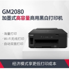 佳能（Canon）黑白喷墨打印机商用办公文件无线墨家用打印机 GM2080单 黑色单打印(双面/无线/双向进纸)